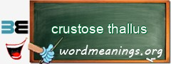 WordMeaning blackboard for crustose thallus